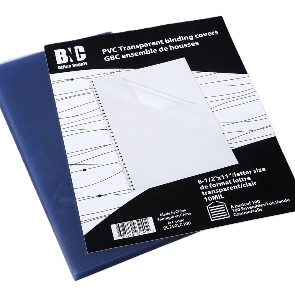 PVC Transparent Binding Covers 100 Count Letter Size NEW